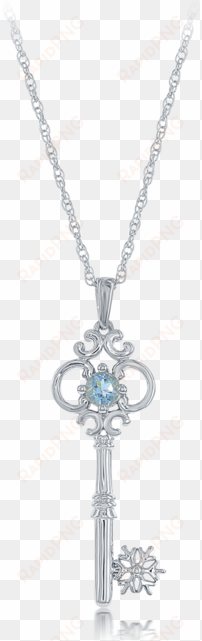 elsa frozen snowflake key pendant in sterling silver - jewellery