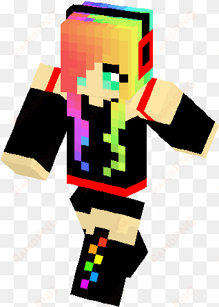 emo rainbow girl skin - minecraft skin