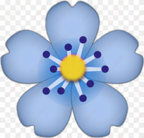 emoji apple iphone flower fleur cute blue hibiscusflowe - flower emoji transparent background
