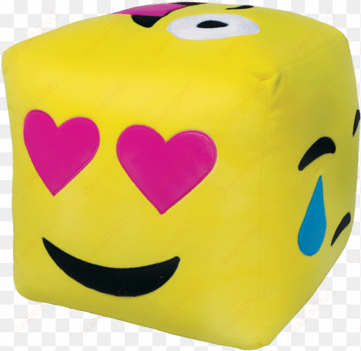 emoji cube 3d embroidered pillow - cube emoji