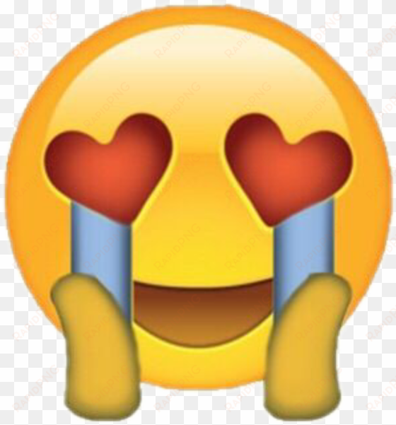 emoji love heart crying tears omg cute - heart eyes crying emoji png