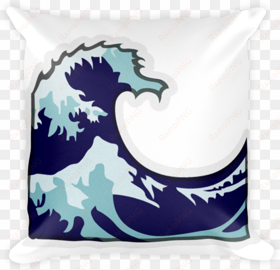 emoji pillow - water wave - emoji of a wave