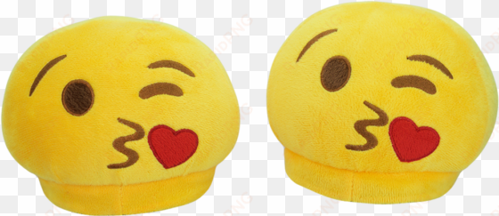 emoji slippers - kissy face - plushmoji kissy face emoji slippers (large)