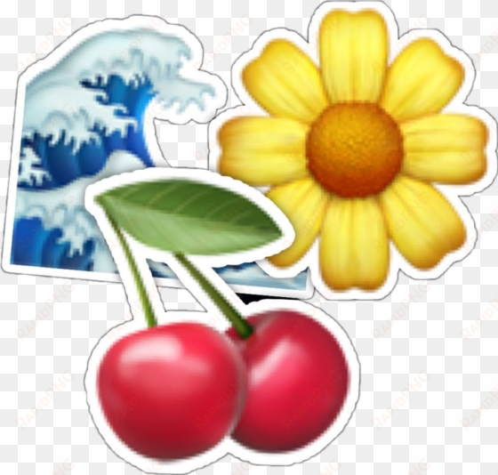 emojis iphone iphoneemojis cherries sunflower wave - sunflower emoji overlay