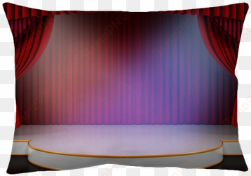 empty stage with red curtain and spotlights throw pillow - throw pillow