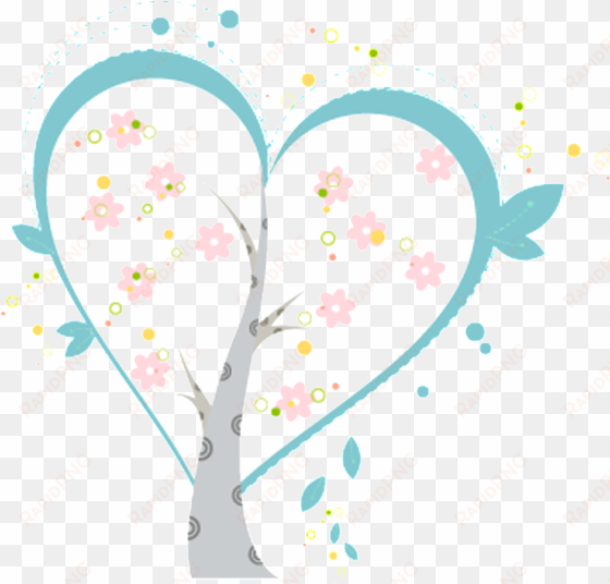 En Forma De Corazon De La Luz Azul De La Flor Del Arbol - Portable Network Graphics transparent png image