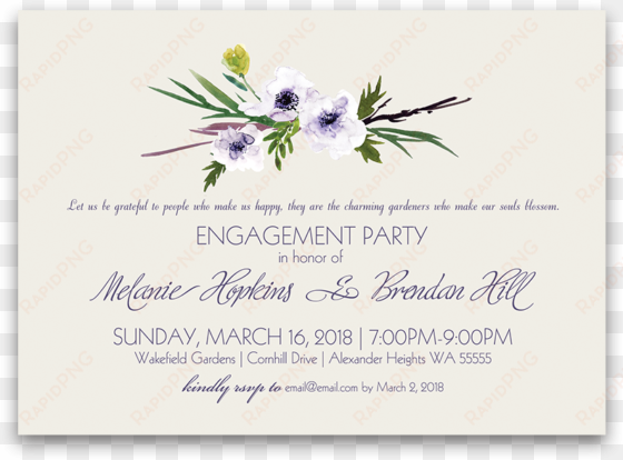 engagement party invitation boho chic watercolor floral - wedding invitation