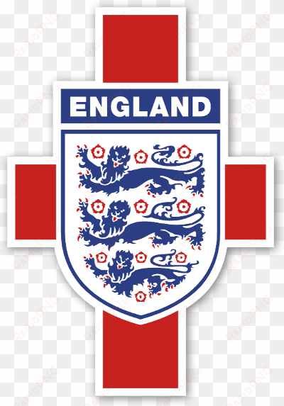 england crest with flag sticker - england three lions flag