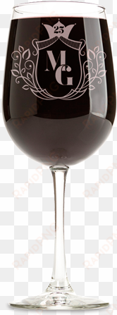 engraved anniversary wine glass - wine cup mockup free