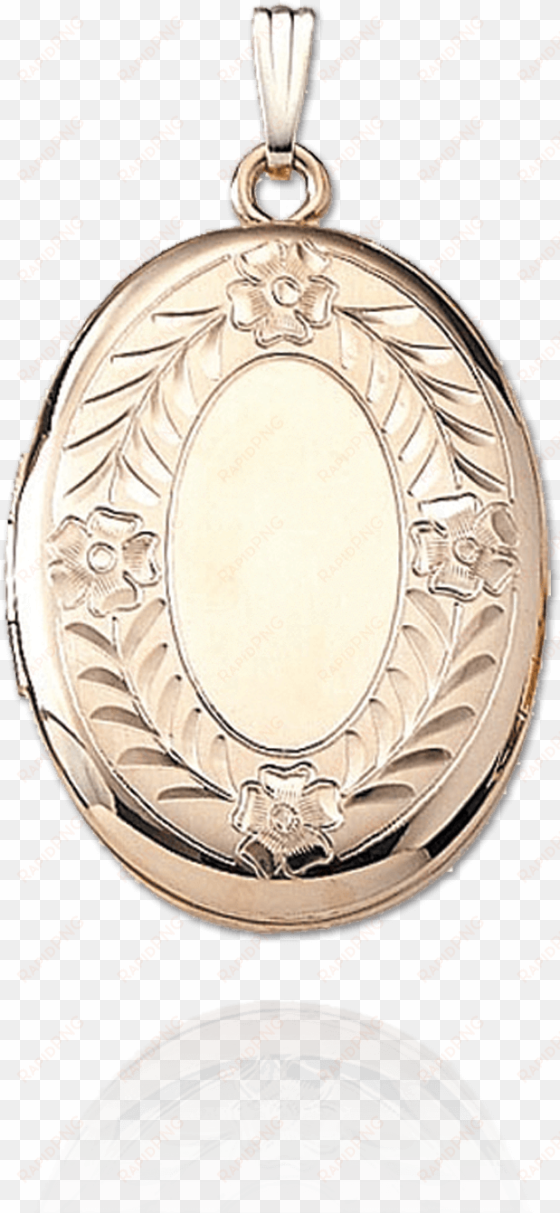 engraved flower wreath locket - 14k white gold engraved oval locket necklace