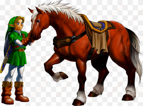 epona and link zelda oot render art - legend of zelda ocarina of time 3ds link