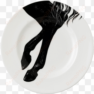 equus black & white - royal crown derby - equus - white 23cm plate - horse