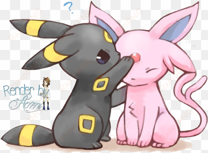 espeon y umbreon kawaii render by aominaito on deviantart - cute umbreon and espeon