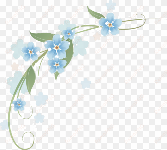 esquinero de flores azules clipart flower borders and - png flowers celestes