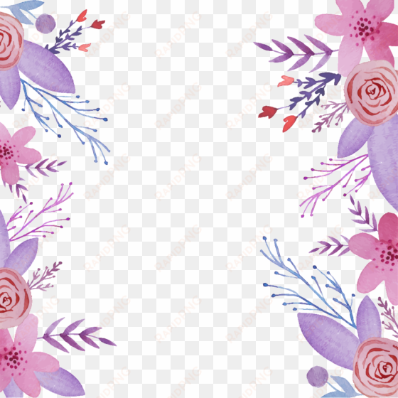 Este Fondos Es Hermosa Acuarela Corona De Flores Pintado - Purple Flowers Background Png transparent png image