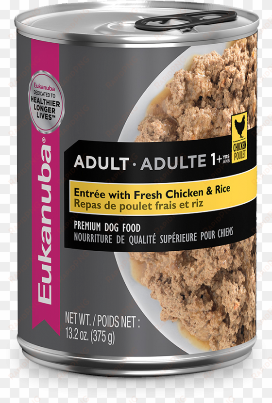 eukanuba entrée fresh chicken and rice canned dog food - fresh chicken and rice wet food for adult dogs