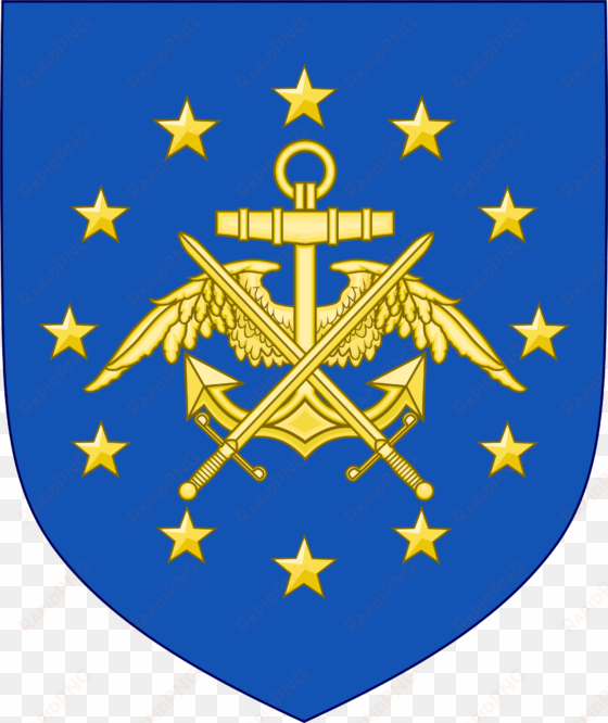 european union military staff military coat of arms - united states of europe logo