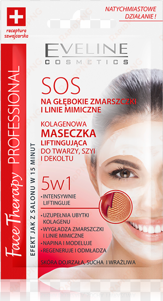 eveline sos face neck mask for deep mimic wrinkles - eveline sos face mask 5in1 for deep wrinkles and mimic