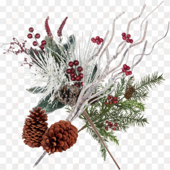 evergreen is commonly associated with winter and it's - snowy floral by sullivans décor - snowy pine pick