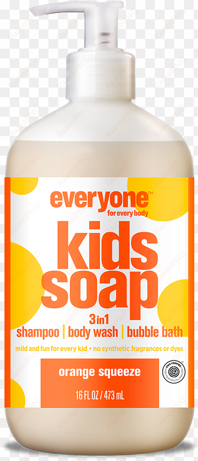 everyone for kids 3 in 1 orange squeeze soap 16oz - child