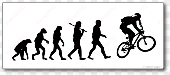 evolution mountain bike sticker - human change over time