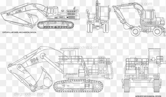 excavators dwg - excavator dwg