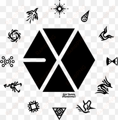 exo kokobop, exo chen, luhan, polyvore, names, logos, - exo kpop logo png