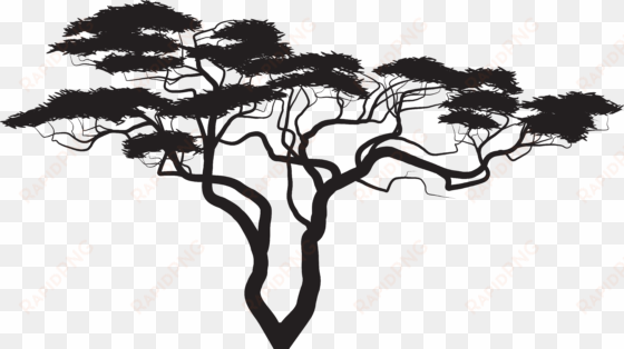 exotic tree silhouette png clip art image - art print: vertyr's horizontal banners of wild animals