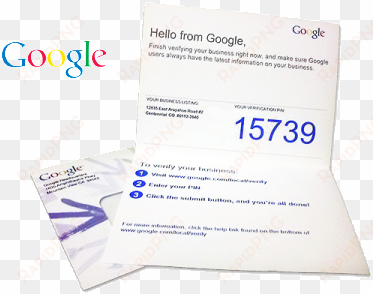 expecting your google pin to verify your local business - google logo