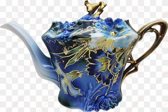 exquisite & scarce rs prussia 1900 cobalt blue, with - teapot