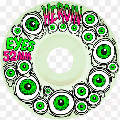 eye glow 52 - heroin eyes skateboard wheels - 52mm (glow