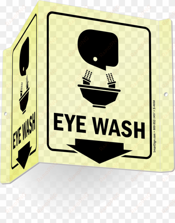 eye wash sign - smartsign by lyle smartsign projecting aluminum v-sign,