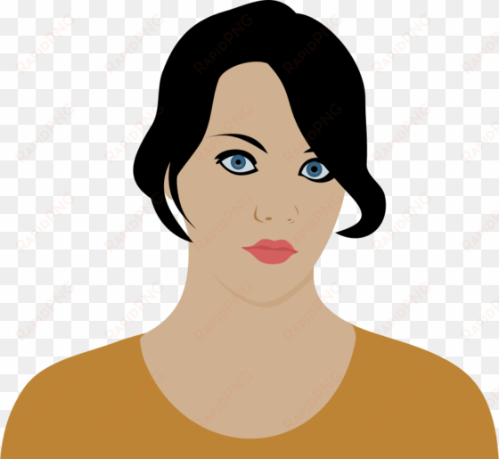 face - brown haired woman clipart