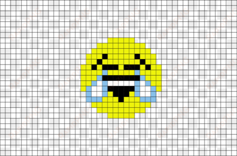 face with tears of joy emoji pixel art - 8 bit pixel art emoji