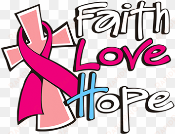 faith love hope with pink ribbon design with rhinestone, - ladies faith love hope breast cancer pink ribbon awareness