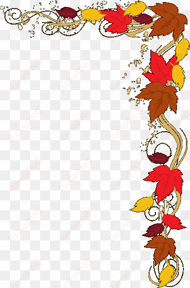 fall leaves corner border png - autumn border clip art