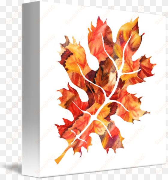 fall oak leaf watercolor silhouette by irina sztukowski - watercolor painting