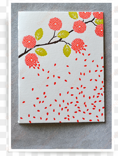 falling petals - greeting card