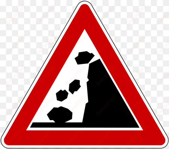 falling rocks warning road sign png - steinschlag schild