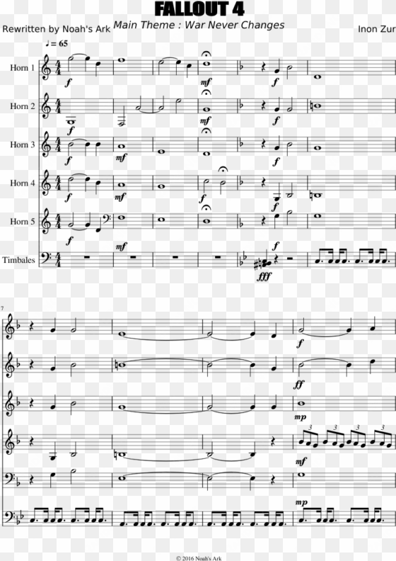 fallout 4 sheet music composed by inon zur 1 of 3 pages - fallout 4 french horn notes