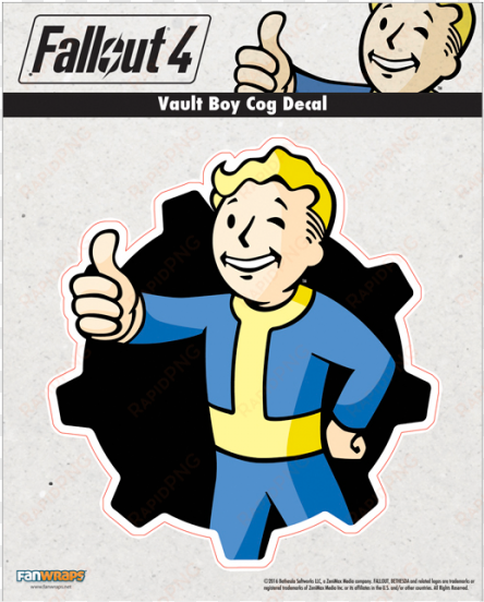 Fallout Decal Vault Boy Cog - Fallout Vault Boy Art transparent png image