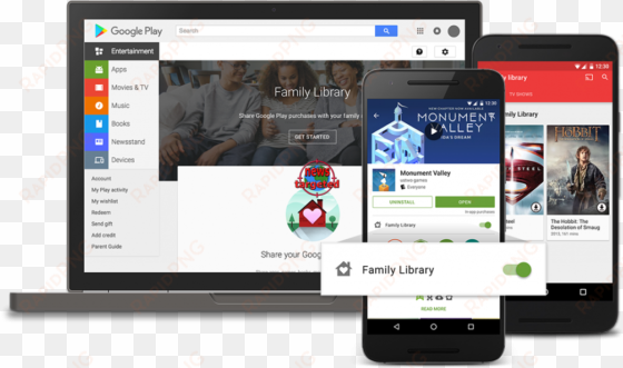 family library - google play - google play add to family library