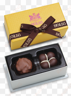 fancy box with 2pcs assorted chocolates - gourmet