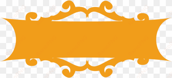 fancy, design, orange, banner, blank, decoration - bordes para titulos png