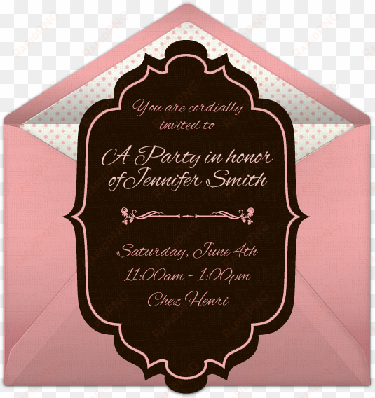 fancy die cut online invitation - label