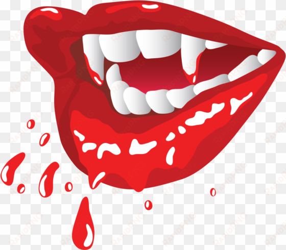 fang transparent image - blood dripping lips