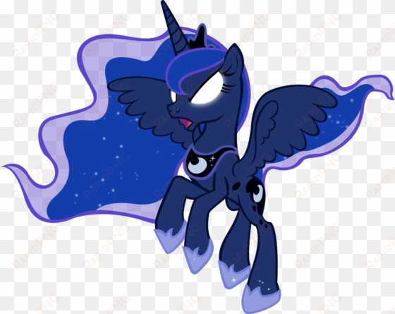 fanmade luna taking flight with glowing eyes - my little pony luna angry