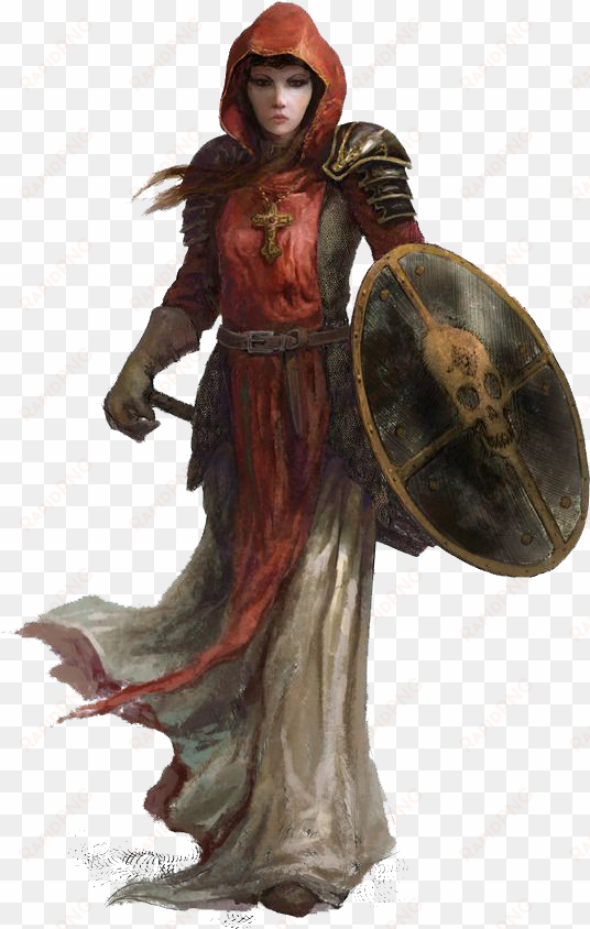 fantasy women warrior png file - female human d&d cleric