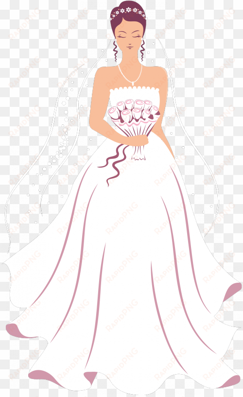 fashion clipart wedding dress - girl in wedding dress clipart