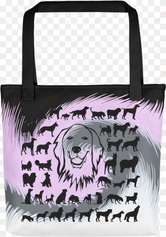 fashion tote bag with a zipper - dog